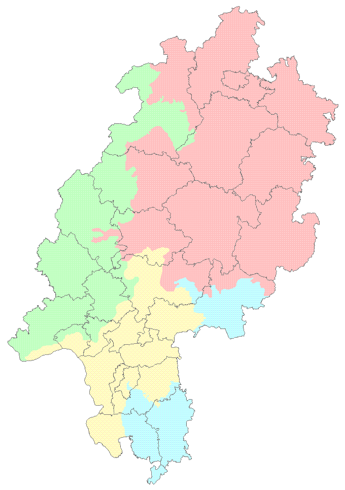 Regionen und Landkreise in Hessen