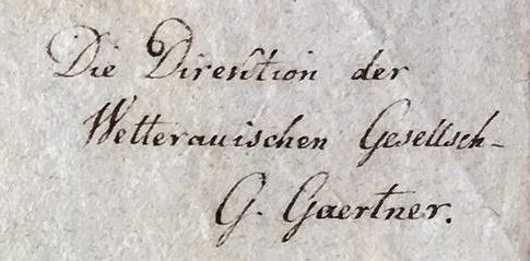 Handschrift Gottfried Gärtner, Brief