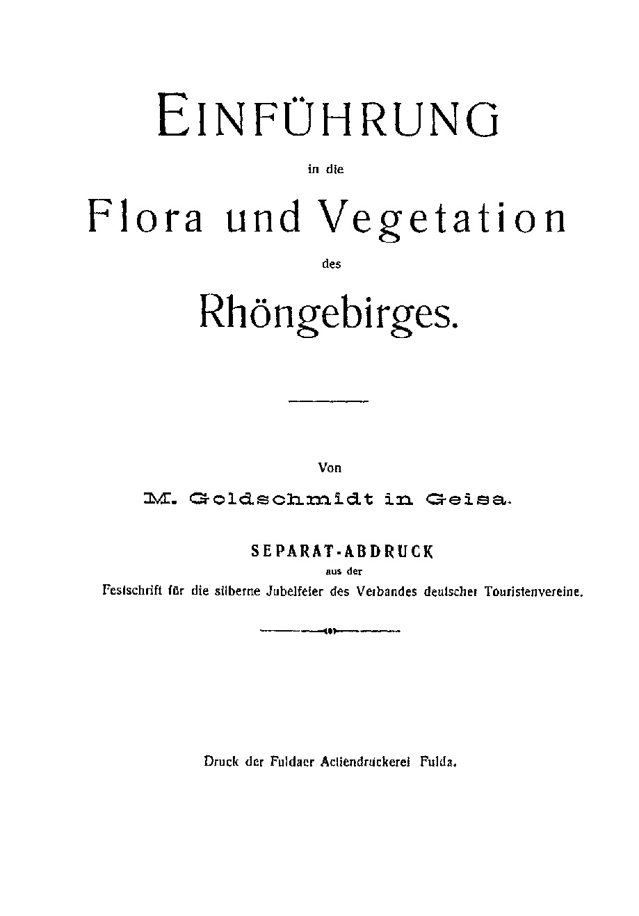 Goldschmidt: Flora Rhön