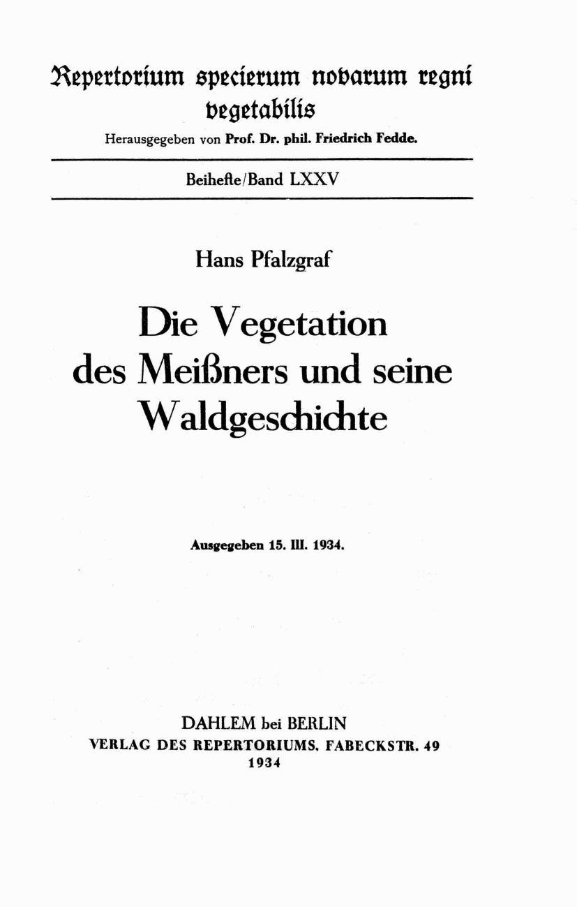 Pfalzgraf: Vegetation Meissner